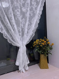 Popxstar Floral Lace Sheer Rod Pocket Curtain Panel