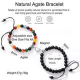 Popxstar Valentines Day Gift Magnet Couple Bracelets for Woman Men Romantic Heart Matching Lovers Natural Stone Beads Yoga Bracelet Valentine Gift Jewelry