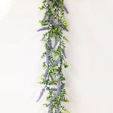 Popxstar spring decor 180cm Artificial Hanging Eucalyptus Plants Fake Lavender Flower Vines Plastic Wall Plant Leaves for Wedding Home Christmas Decor