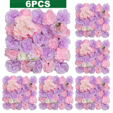 Popxstar 6PCS Artificial Flowers Rose Wall Panel 3D Flower Backdrop for Home Salon Wedding Party  Bridal Shower indoor Outdoor Decoration