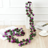 Popxstar spring decor 2.5m Artificial Flowers Rose Vine DIY Fake Plants Flower Spring Autumn Garden Arch Christmas Rattan Wedding Home Room Decoration