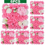 Popxstar 6PCS Artificial Flowers Rose Wall Panel 3D Flower Backdrop for Home Salon Wedding Party  Bridal Shower indoor Outdoor Decoration