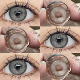 Popxstar 2PCS Colored Contact Lenses Prescription Myopia Degree -0.00 to -8.00 Green Lens Blue Beauty Pupil Makeup