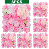 Popxstar 6PCS Artificial Flowers Rose Wall Panel 3D Flower Backdrop for Home Salon Wedding Party  Bridal Shower indoor Outdoor Decoration