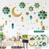 Popxstar Eid Window Stickers Ramadan Decoration Eid Mubarak Decor for Home 2024 Ramadan Kareem Islam Muslim Party Supplies Eid Al-fitr