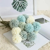 Popxstar spring decor 5pcs Artificial Dandelion Flowers, Fake Hydrangea Bridal Wedding Bouquet, Home Garden Party Wedding Decor, Winter Christmas Home