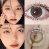 Popxstar 1Pair Brown Myopia Colour Circular Contacts Lenses Natural Blue  Eye Lenses Beauty Pupil Brown Lenses Makeup