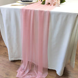 Popxstar holiday tablescape Chiffon Table Runner Sheer Fabric Silk for Boho Sheer Fabric Wedding Arch Overlay Draping Decoration Birthday Party Table Decor