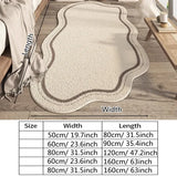 Popxstar Cream Style Irregular Carpet Minimalist Bedroom Rug Shaggy Lounge Non-Slip Coffee Table Pad Easy Care Decorative Floor Mats