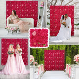 Popxstar 6PCS Artificial Flowers Roses Wall Panel 3D Flower Backdrop for Wall Party Wedding Bridal Shower Outdoor Decoration