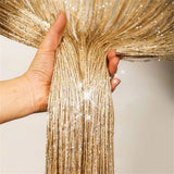 Popxstar Glitter Door String Curtain Silver Ribbon Shiny Tassel Flash Line Curtain Valance for Window Room Home Decoration