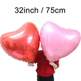 Popxstar 2/4Pcs Huge Heart Foil Balloons 32inch Red Large I Love Heart Shaped Helium Balloons for Engagement Wedding Valentines Day Decor