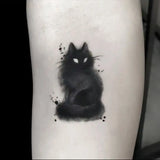 Popxstar Cute Black Cat Tattoo Stickers for Women Man Arm Art Temporary Tattoos Waterproof Fake Tattoo Cartoon Lasting Tattoo Stickers