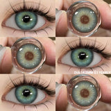 Popxstar Colored Contact Lenses 1pair Natural Eye Lens Blue Eye Lenses Brown Lenses Gray Pupils Yearly Cosmetic Green Contacts