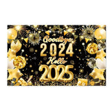 Popxstar 2025 Happy New Year Backdrops for Christmas Photography Decor Background Fireworks Celebrate Party Family Poster Photo Studio