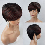 Cut Wig for Black Women Human Hair Wigs for Black Women Short Bob Wig Human Hair Wigs with Bangs Short Wigs for Black Wome