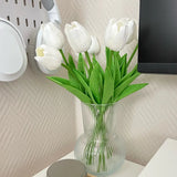 Popxstar spring decor 1/5Pcs Artificial Flowers PU Tulips Flower Bride Holding Bouquet Nordic Home Bedroom Office Party Wedding Decoration Fake Floral