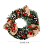 Popxstar Christmas Wreath Door Decoration with Snowflake Merry Christmas Flower Simulation Door Hanging Decoration Home Party Supply