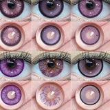 Popxstar 1 Pair Purple Lenses for Eyes Color Contacts Anime Colored Lens Violet Pupils for Woman Y2K Lenses for Natural Eyes