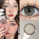 Popxstar 1Pair Brown Myopia Colour Circular Contacts Lenses Natural Brown Eye Lenses Beauty Pupil Gray Lenses Makeup