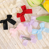 Popxstar Cute Ribbon Bow Hair Clips for Girls Korean Style Bowknot Mini Side Clip Hairpin Barrette Headwear Baby Hair Pin Accessories