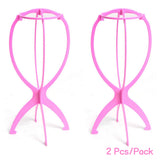 Popxstar 2PCS Wig Stand Collapsible Wig Holder Durable Wig Display 13.8 Inch Tool Travel Wig Stand for All Wigs