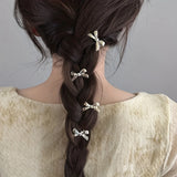 Popxstar 6 Pieces of Women's New Golden Bow Mini Hairpins, Sweet and Cool Girl Bangs Hairpins and Hair Accessories