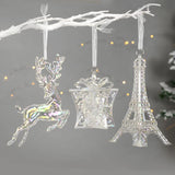 Popxstar Acrylic Christmas Tree Hanging Ornaments Elk Angel Doll Bell Pendant Merry Christmas Decoration for Home Xmas New Year 2024