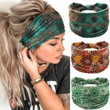 Popxstar Bohemia Women Headpiece Stretch Turban Hair Accessories Headwear Yoga Run Bandage Hair Bands Headbands Wide Headwrap