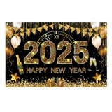 Popxstar 2025 Happy New Year Backdrops for Christmas Photography Decor Background Fireworks Celebrate Party Family Poster Photo Studio