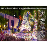 Popxstar Christmas Lights Outdoor, 197 FT 580 LED Christmas Decorations Lights/Waterproof String Fairy Lights Plug in with 8 Modes and Ti