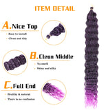 Popxstar 32 Inch Synthetic Pre Stretched Deep Wave Crochet Hair Yaki Ombre Braiding Hair High Temperature Fiber Extensions for Women