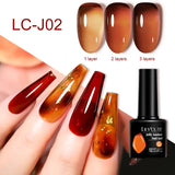 Popxstar 7ML Jelly Amber Gel Nail Polish Nail Art Dark Bloom Leopard Pattern Nail Gel Semi Permanent UV Gel Polish Varnishes