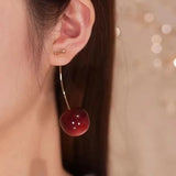 Popxstar Small Fresh Sweet Lovely Cherry Cherries Cherries Earrings Pendant Fruit Earrings Red Cherry Earrings Charm Jewelry