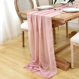 Popxstar Dusty Rose Chiffon Table Runner 70*300CM Wedding Dining Table Decoration Romantic Table Runner For Wedding Party Xmas