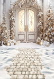 Popxstar Photography Background Winter Christmas Windows Forest Snow Xmas Tree Kids Family Portrait Decor Backdrop Photo Studio