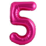 Popxstar 40 inch Hot Rose Pink Number Balloons, Big Huge Number Foil Helium Balloons Birthday Party Celebration Decoration Large globos,