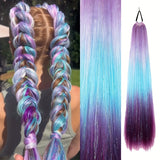 Ombre Hair Extensions Hair Tinsel 26" Jumbo Ponytail Extension for Braiding Hair on Hair Tie Loose Tinsel Hair Extensions