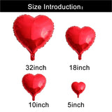 Popxstar 2/4Pcs Huge Heart Foil Balloons 32inch Red Large I Love Heart Shaped Helium Balloons for Engagement Wedding Valentines Day Decor