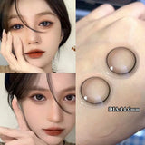 Popxstar 1Pair Myopia Colour Contacts Lenses Circular Natural Gray Blue Eye Lenses Beauty Pupil Black Eyes