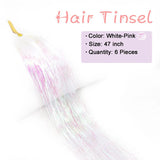 Popxstar Air Tinsel Kit With Tools  Glitter Hair Extensions Sparkling Shiny Hair Tinsel  Kit Heat Resistant for Women Girls