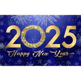 Popxstar 2025 Happy New Year Backdrops for Christmas Photography Decor Background Fireworks Celebrate Party Family Poster Photo Studio