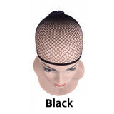 Popxstar Stretchable Elastic Hair Net Black Liner Weaving Cap Comfortable Hairnets Open Ended Fishnet Wig Cap for Women High Quality