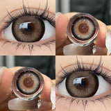 Popxstar 1Pair Myopia New Freshly Colour Contacts Lenses Large Diameter14.5mm Natural Eye Lenses Beauty Pupil Brown Gray Lenses