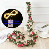 Popxstar spring decor 2.5m Artificial Flowers Rose Vine DIY Fake Plants Flower Spring Autumn Garden Arch Christmas Rattan Wedding Home Room Decoration