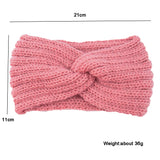 Popxstar Donarsei Korea Winter Wide Knitting Cross Headband For Women Fashion Solid Color Elastic Yoga Turban Bandage Bandanas HairBands