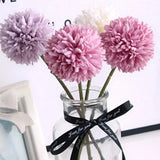 Popxstar spring decor 5pcs Artificial Dandelion Flowers, Fake Hydrangea Bridal Wedding Bouquet, Home Garden Party Wedding Decor, Winter Christmas Home