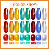 Popxstar 8 Colors Mirror Gel Nail Polish Long-lasting Quick-drying Metallic Gold Silver Red Semi Permanent Varnish Nail Art