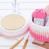 Popxstar 1Pc Crochet Basket Base Hand Woven Wooden Blank Bottom Bag Board DIY Bag Storage Basket Accessories Knitting Crafts Home Decor