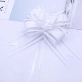 Popxstar 10/20Pcs White Wedding Car Ribbon Pull Bows Knot Gift Wrap Wedding Car Decor Birthday Party Supplies Chairs DIY Home Decoration